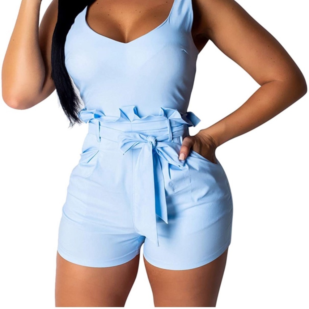 Medium romper light blue, breathable, pockets